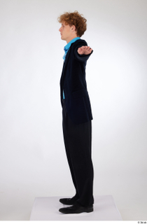 Urien black oxford shoes black suit pants blue long sleeve…